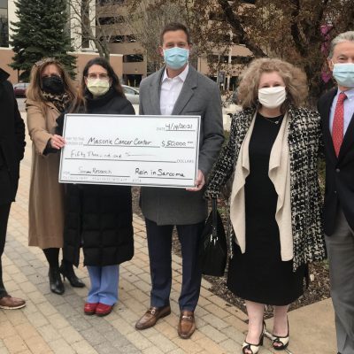 Blake Hastings, RIS Board Director, Melissa Davies, Development Director, Dr. Brenda Wigel (UMN), Eric Lien, RIS Board Vice President, Janelle Calhoun, RIS Executive Director, and Tom Boardman, Development Committee Chair.