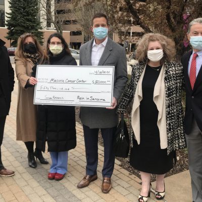 Blake Hastings, RIS Board Director, Melissa Davies, Development Director, Dr. Brenda Wigel (UMN), Eric Lien, RIS Board Vice President, Janelle Calhoun, RIS Executive Director, and Tom Boardman, Development Committee Chair.